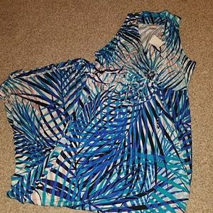 Blue design Maxi Maternity dress